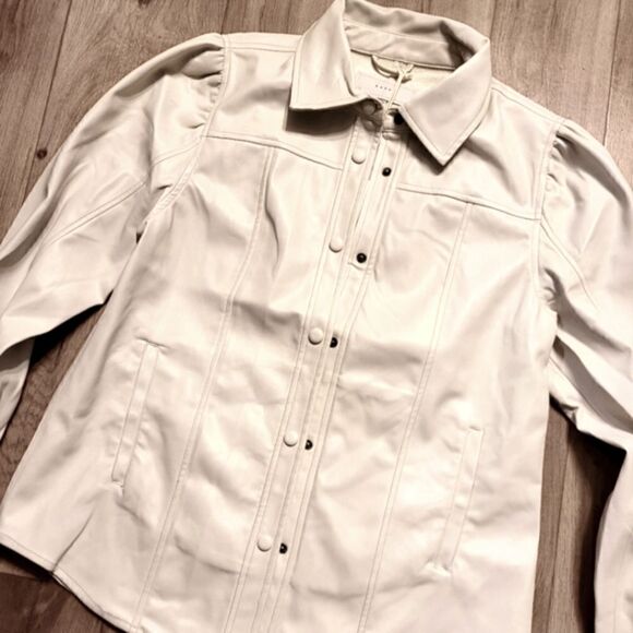 Blank NYC Puffy Shoulder Jacket Off White Size M - Picture 2 of 7